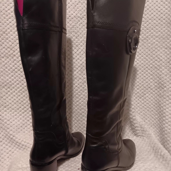 Franco Sarto Black Leather Knee-High Boots size 10 - Picture 5 of 12